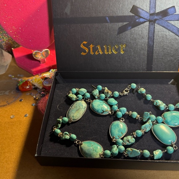 Turquoise Necklace with Silver Accents